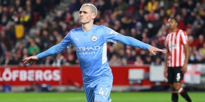  福登任意球直接破门曼城客场一球小胜布伦特福德